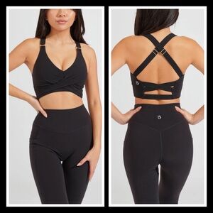 BUFFBUNNY Black "Candy Wrap" Sports Bra
